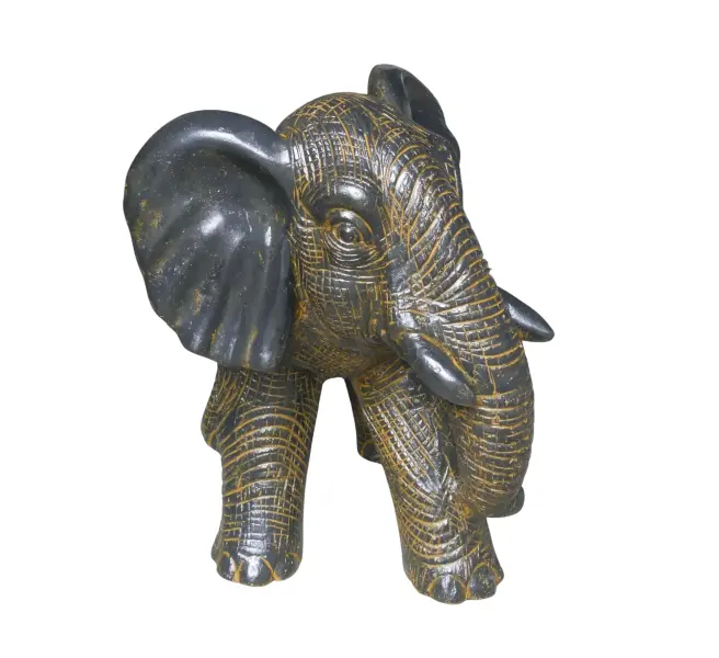 Product image 7 of the product “Elephant, 85cm Length | GRC (Glassfibre Reinforced Concrete), Copper Finish ”